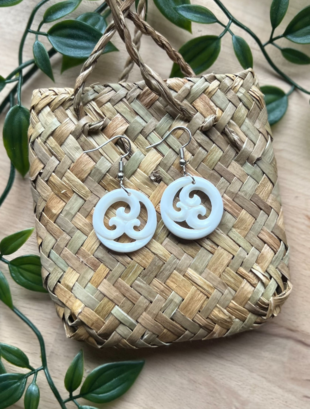 Closed Triple Koru Earrings