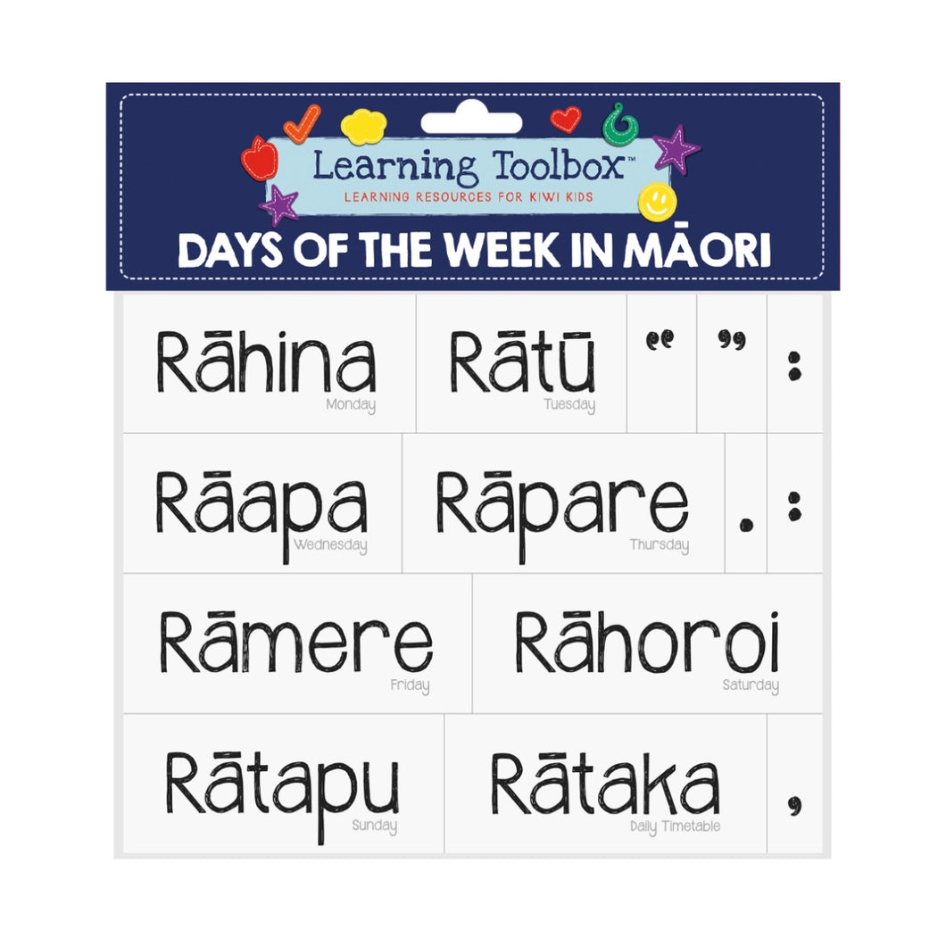 Days of the Week in Te Reo Māori Magnets