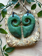 Load image into Gallery viewer, Joined Heart Pounamu (Greenstone) Set of 2

