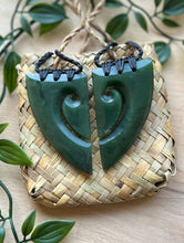 Load image into Gallery viewer, Koru Heart Chestplate Pair Pounamu (Greenstone) 6cm
