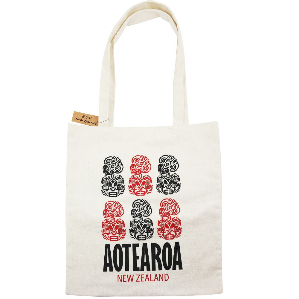 Cotton Tote Bag NZ Aotearoa Tiki 40cm