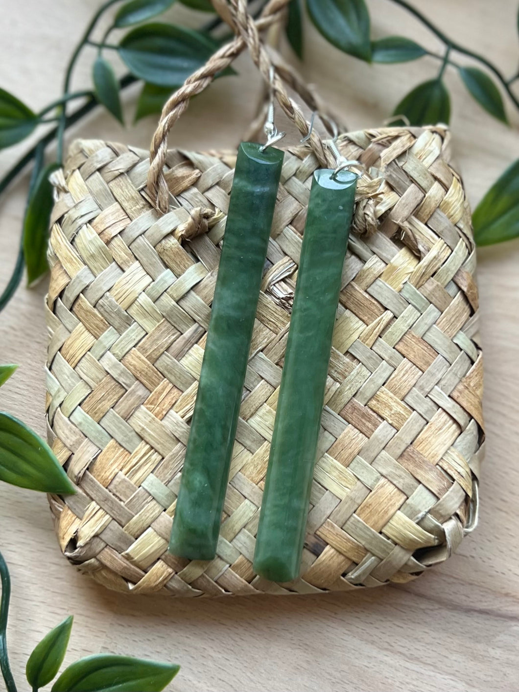 Pounamu (Greenstone) Earrings - 9cm