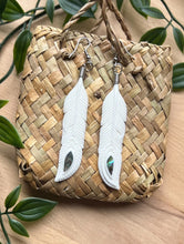 Load image into Gallery viewer, Feather with Paua Earrings
