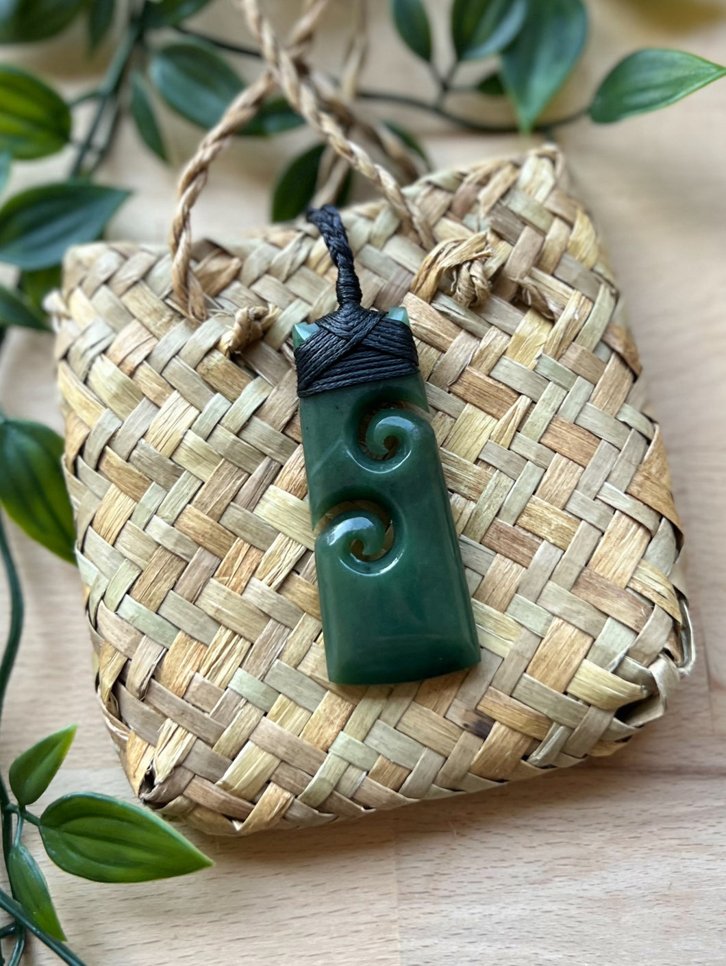 Double Koru Toki Pounamu (Greenstone) 6cm