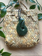 Load image into Gallery viewer, Hei Matau Engraved Pounamu (Hook Greenstone) 4.8cm
