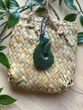 Load image into Gallery viewer, Hei Matau Engraved Pounamu (Hook Greenstone) 4.8cm
