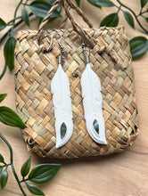Load image into Gallery viewer, Feather with Paua Earrings
