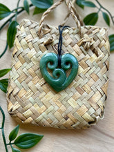 Load image into Gallery viewer, Triple Koru Heart Pounamu (Greenstone) 4cm
