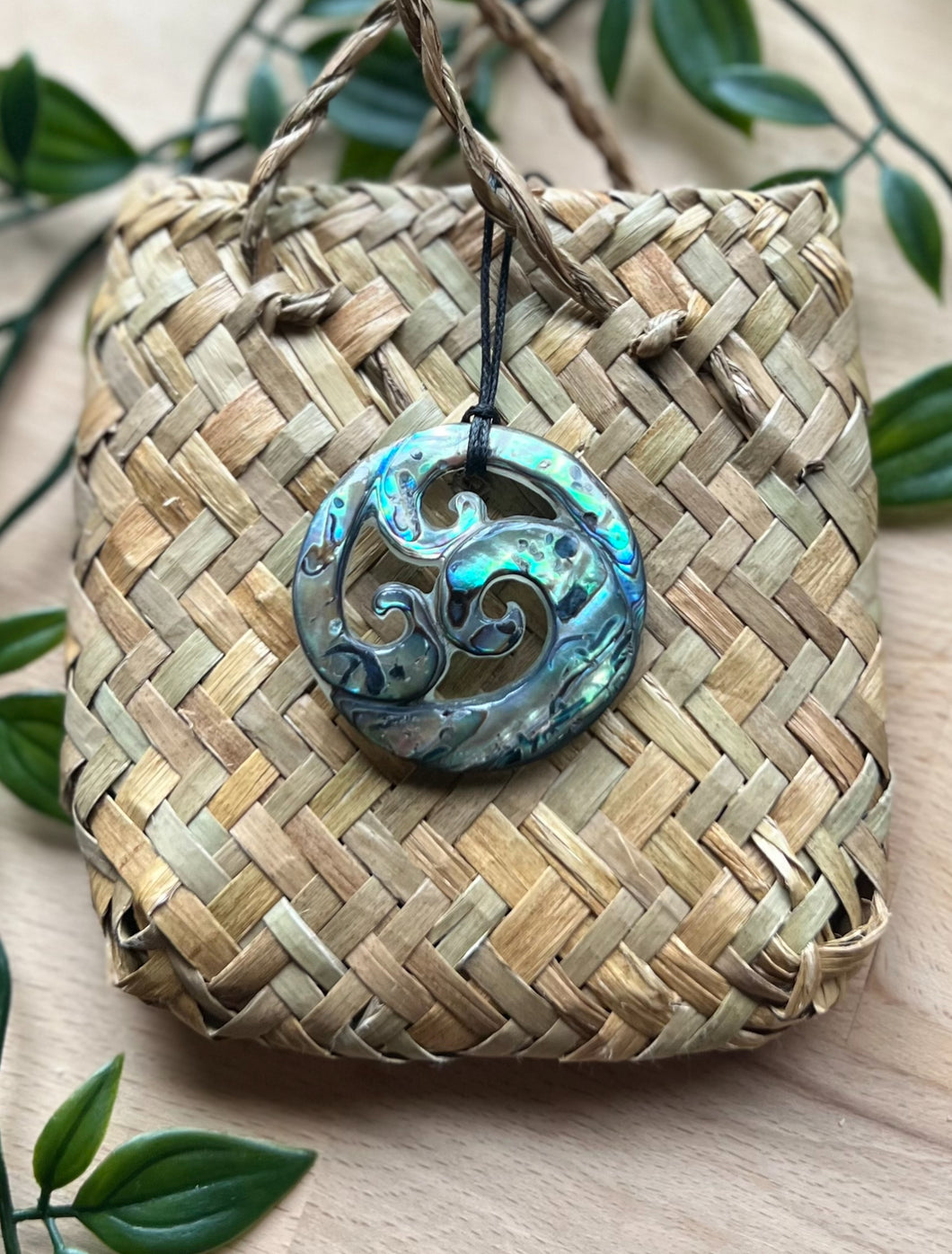 Triple Koru Pāua Pendant