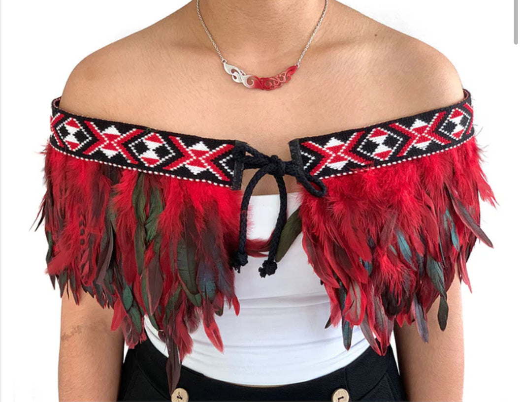 Contemporary Korowai Cape (Red)
